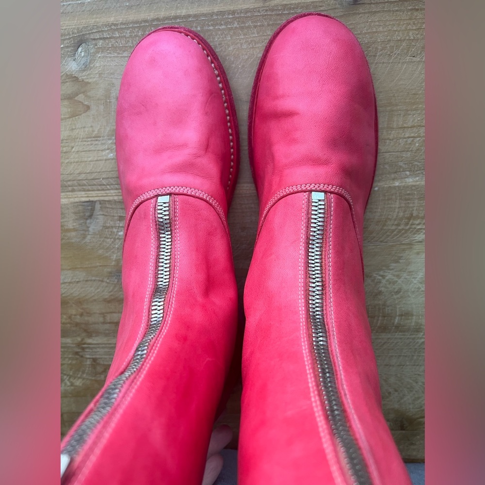 Guidi 310 Pink Soft Horse Full Grain Front Zip Calf-Length Army Boots New - Picture 6 of 9